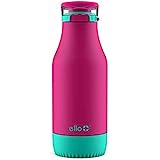 Ello Pip 12oz Stainless Steel Kids Water Bottle with Removable Base (Tropic Pink)
