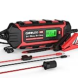 GOOLOO 10-Amp Car Battery Charger, 6V and 12V Fully Automatic Battery Charger Maintainer, Trickle Charger, Supersafe Smart Battery Desulfator for Lead-Acid Batteries(S10)