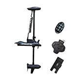 AQUOS HASWING Black 12V55LBS 54inch Bow Mount Trolling Motor with Remote Control, Wired Foot Control, Quick Release Bracket for Inflatable Boat Bass Boat Aluminum Boat Fishing Freshwater/Saltwater