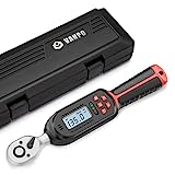 VANPO Digital Torque Wrench 3/8 Inch drive(5-99.5 ft-lbs./6.8-135Nm), ±2% Torque Accuracy, Electronic Torque Wrench with Preset Value, Buzzer and LED Indicator, Small Torque Wrench Set for Bike Moto