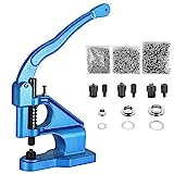 FLK Tech Hand Press Grommet Machine Craft/Industrial Use Heavy Duty with 1500 Grommets Eyelet, 3 Dies Grommet Punch Tool
