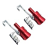 DEVMO 2pcs XL Size Aluminum Alloy Universal Turbo Sound Exhaust Muffler Pipe Whistle Car Roar Maker Red