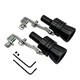 HYXUAN 2pcs XL Size Aluminum Alloy Universal Turbo Sound Exhaust Muffler Pipe Whistle Car Roar Maker Black