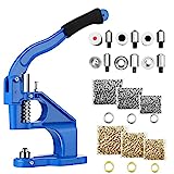 POWLAB Grommet Press Kit Eyelet Punch Kit Heavy Duty Hand Press Grommet Machine Tool with 3 Grommet Setting Dies & 3 Hole Punching Dies and 1500 Pcs Silver & 1500 Pcs Golden Grommets 6/10/12mm