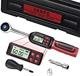 VANPO 3/8-Inch Drive Digital Torque Wrench, Electronic Torque Wrench (2.2-44.3 ft-lbs./3-60Nm), Torque Wrench Set with Accurate to ±2%, Buzzer & LED Indicator, 1/4 Adapter, Extension Bar for Bike Moto