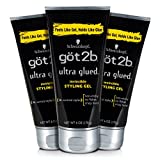 Got2b Ultra Glued Invincible Styling Hair Gel, 6 Ounce (Pack of 3)
