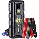AMPROAD Jump Starter 4000A for Truck Up to 10.0L Gas & Diesel Engines, Portable and Compact Jump Box, Build-in LED Flashlight Car Emergency Kit with Case